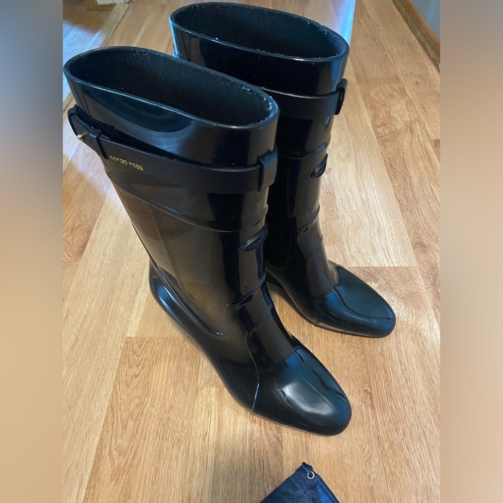 Sergio Rossi Boots 40EU - Rain Boots With Wedge Heal